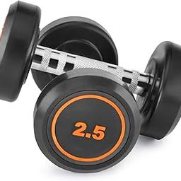 Klikfit Rubber Dumbbell, 2.5 KG (Black) (2.5kg x 2pcs) | Dumbbells - Gym equipment for home workout | 2.5 kg Dumbbells Set of 2 | Fitness Gym Dumbbell set for Muscles | Anti Skid rubber dumbles set | Dumbell Weights for Workout-image-3