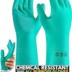 F8WARES 13 Inch Long Nitrile Rubber Gloves For Chemical Use - Hand Gloves For Bathroom Cleaning - Hand Gloves For Washing Utensils - Washing Gloves For Kitchen Tools & Cleaning Supplies ,1 Pair-image-81