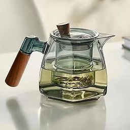 Kuber Industries 700ml Borosilicate Glass Tea Maker Pot with Handle, Bamboo Lid & Removable Infuser | Glass Tea Pot for Gas Stove & Induction | Chai Pot | Serving Carafe | Transparent-MRX-240305-image-46
