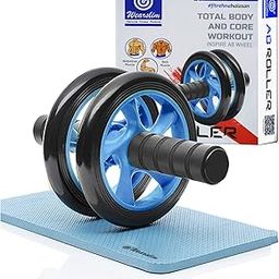 Wearslim Professional Abs Roller for Men and Women Abdominal Wheel for Upper Body Toning Exercise Home Fitness Gym Includes Extra Thick Knee pad (Sky Blue)-32