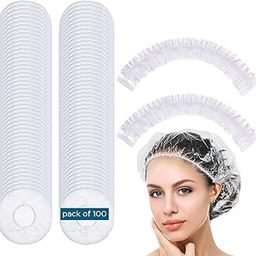 Homeaura Waterproof Shower Caps - 100 Pieces Disposable and Reusable Larger Thicker Hair Bath Caps for Women, Perfect for Hotel, Spa, Hair Salon, Home Use, and Travel-39