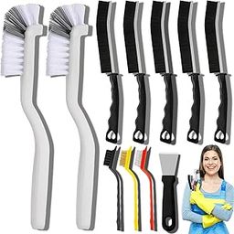 Cleaning Brush Set - Hard Bristle Crevice Cleaning Brush, Multifunctional Gap Scrub Brush, Home Essentials, Bathroom Cleaner Tools for Household Use, Kitchen, Window, Faucets, Toilet, Grout (11)-image-59