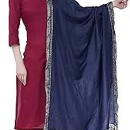 Women's Solid Cotton Dupatta (ARS0115_Navy Blue_Free Size)-50