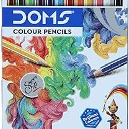 Doms 12 Shades Super Soft Color Pencils Flat Tin Box | Smooth Color Application | For Blending & Experimenting Different Art Strokes | Non-Toxic & Safe For Childrens | Pack of 1-23