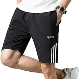 Men's Outdoor Quick Dry Solid Lightweight (NS Lycra) with 3 Strip Style 2 Zipper Pocket Sports Shorts-image-15