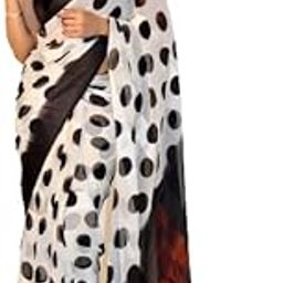 Women's Printed Georgette With Sattin Saree With Unstiched Blouse-picture-19