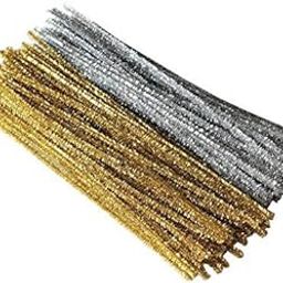 Hobby Tek Golden & Silver Sparkle Pipe Cleaner Wires for Hobby Crafts, Scrap booking, DIY Accessory(Golden & Silver, 12-inch) -Set of 200-picture-11