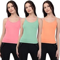 Selsia Womens Adjustable Strap Cotton Camisole Slip-image-95