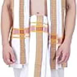 9 * 5 NARASHIMA DHOTI WITH MATCHING COLOUR BORDER ANGAVASTRAM-47