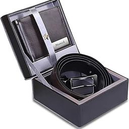 Personalized Belt & Wallet Gift Set | with Name | Leather | Best Gift for Brother, Husband, Boyfriend, Father, Etc. (Brown)-11