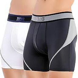 Mens Sport Performance Stretch Quick Dry Moisture Wicking Compression Athletic Two Tone Active Boxer H Trunk (Pack of 2)-image-81