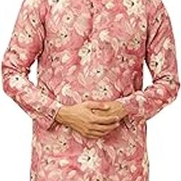 Men's Viscose Blend Floral Printed Kurta (1pc)-image-80
