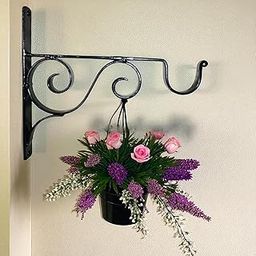 Think N Crafts India Outdoor Hanging Hooks for Plants (Black) – Heavy Duty Decorative Iron Wall Hooks for Balcony, Garden & Home Décor | Weather-Resistant Plant Hangers (Set of 2)-image-74