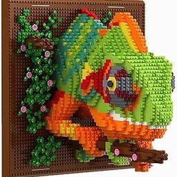 YEECHAO 3D Wall Art Chameleon Animal Micro Mini Building Blocks Set for Adults, Unique Home Wall Decor or Table Display, Creative Birthday Gift Toy for Kids Teens (2688 PCS)-18