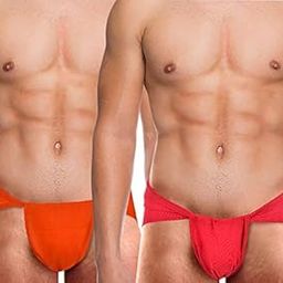 Men Cotton Gym Langot for Gym, Khusti and Physical Activities_Orange/Red_Pack of 2-picture-38
