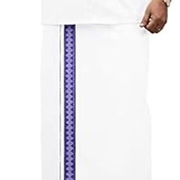Mens Double Side Fancy Border Single Dhoti-image-71