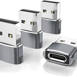 rts (4 Pack USB to USB C Adapter Type C Female to A Male Charger Converter for Chargers, Power Banks, Laptops hub iPhone 16 Pro Max Plus 15 14 13 Apple Watch 10, iWatch 8, Airpods,iPad 9 Air 5 Mini 6-32