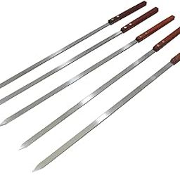 Fabrilla BBQ Steel Skewers Flat with Wooden Handle-image-41