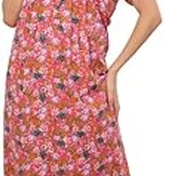Kaif Relax WEAR Feeding Dress for New Moms | Cotton Maternity Nighty | Zipless Nursing Gown with Pull-Up Access | Ankle Length Pregnancy Wear | Pre & Post Maternity Gown-image-64