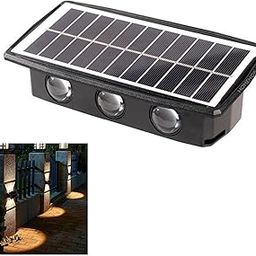 Homehop Solar Light Outdoor Up and Down Waterproof Wall Lamp for, Garden,Home, Courtyard and Balcony Decoration, Auto on Off 6 LEDs (ABS,Warm Light)-image-14