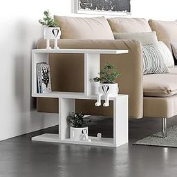 VIBE HEAVEN Modern White Side Table with Shelves for Bedroom or Living Room|Side Table White|White Side Table|Side Table|Bed Side Table|Bed Side Table for Bedroom|Side Table for Living Room|-image-2