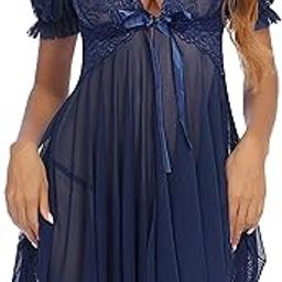 Womens Babydoll Dress Polyester Lingerie Set Lace Teddy Strap | Honeymoon Night Dresses for Women Hot Sexy | Babydoll Dress for Women Sexy | Anniversary & Valentine Gift-image-95