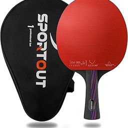 Sportout ITTF Approved Table Tennis Paddle Professional Ping pong Racket with Case 9-ply Wood and 8-ply Carbon Blade-13