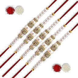 Designer Pearl Rakhi (Pack of 5)-image-24