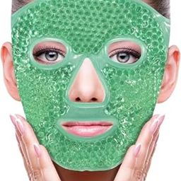 CHANT HARI Reusable Gel Face Mask with Flexible Beads, Hot Cold Therapy for Puffy Eyes, Face Swelling, Skin Relaxation, Pain Relief, Headache, Migraine, Spa Use (Multicolor)-image-2