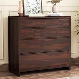 SHREE NATURAL Solid Sheesham Wood Chest of 10 Drawers Storage for Living Room & Office | Solid Wood Sideboard Cabinet Drawers for Home Furniture | Wooden Drawers Chest for Storage Dresser (Walnut)-picture-12