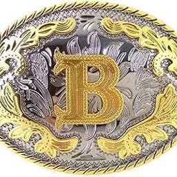 Rodeo Initial Letter B Metal Belt Buckle Arabesque Western Cowboy Cowgirl-image-33