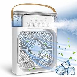 Drumstone (𝗦𝗽𝗲𝗰𝗶𝗮𝗹 𝟭𝟬 𝗬𝗲𝗮𝗿𝘀 𝗪𝗮𝗿𝗿𝗮𝗻𝘁𝘆) Portable 3-in-1 USB Air Cooler: Fan, Air Conditioner & Humidifier Combo with 3 Speeds, 7-Color LED Light, Quiet Design_Multicolor-picture-15