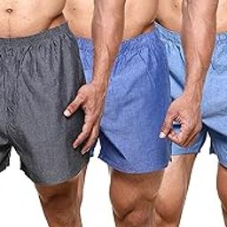 Men's Linen Boxer Combo Shorts Pack of 3 Color May Vary-picture-31