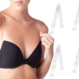 FLUZOV Clear Bra Strap Non-Slip Adjustable Bra Strap Soft Transparent Shoulder Strap for Women. (4 Pair)-image-37