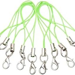 CHARMWAVES® Pack of 10 Multi Use Phone Strap Charm lobster clasp for cell phone Cover key ring Pen drive Badge Holders Charm DIY Jewelry straps thread Ring with Hook-image-91