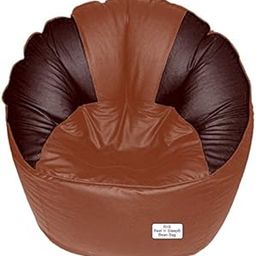 RnS Rest 'n' Sleep Bean Bag Cover Only Faux Leather Mudda Sofa Chair Filled for Living Room, Home, Office, Bedroom, Hall, Cafe, Restaurant for Relaxing, with 1 Year Warranty (Brown/Tan, 3XL)-picture-14
