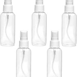 Mizi Refillable Spray Empty Bottle Mist Spray Bottle For Home Office Car Travel Cleaning (Transparent, Pack of 5) (100 ML)-18