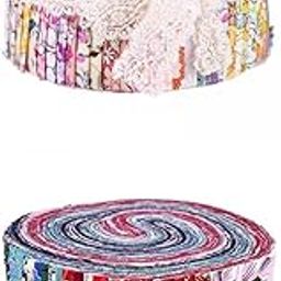 ATORSE Craft Kits 72PCS Roll Up Cotton Fabric Strips Jelly Rolls Quilting Craft Fabric-Crafts- Fabric-image-22