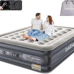 InnoTruth - Queen Air Mattress with Built-in Pump, 18 Inch Raised Inflatable Mattress for Guests and Home, Inflatable Mattresses, Ideal for Home Use and Outdoor Camping-image-21