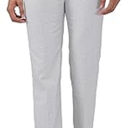 Men Regular Fit Checks Pattern Polyester Blend Flat Front Formal Trouser-picture-30