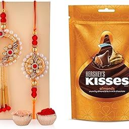 CraftVatika Rakhi with Chocolate Gift Combo Set for Brother and Bhabhi, Kundan Couple Pair Rakhi for Bhai Bhabhi, Premium Lumba Rakhi with Tikka for Bhabhi, Rakshabandhan Rakhi Gift for Bhaiya Bhabhi-image-96
