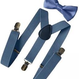 4xMens Suspenders with Bow Tie Y Back Braces for Formal Wear Blue Gray|Clothing Shoes & Accessories | Mens Accessories | Suspenders Braces-image-38