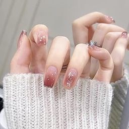 Havilah Nail Sticker Patch 24pcs/box Handmade Nail Glitter Nail Jelly Glue Finished Patch Wear Tool Bag Model 30-image-26