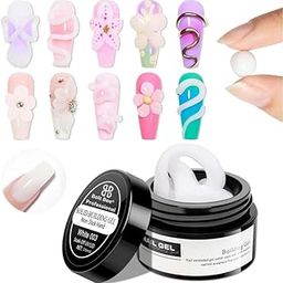 Solid Builder Gel for Nails - Clear 3D Non-Stick Hand Hard Gel, Perfect for Carving Patterns, Emboss Nail Art, Extensions (White, 15ml)-image-31