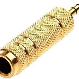 NISHTECH 3.5mm Stereo Male To 6.35mm Stereo Female Adapter Converter (Pack of 1) Golden-29