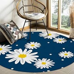 ANABIYA CARPET Export Quality Handmade Woolen Round Carpet for Living Room Size 5 x 5 feet Round Design 24-image-59