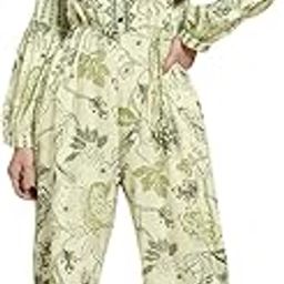 Light Olive Rayon Printed Ethnic Jumpsuit with Belt-picture-15