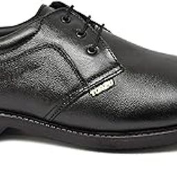 ™ Men's Real Leather Steel Toe Light Weight Industrial Safety Shoes for Men Black-image-63
