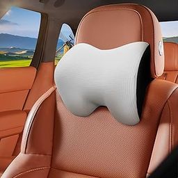 Make Comforting Car Headrest Pillow, Car Pillow for Driving with Adjustable Strap, 100% Memory Foam Neck Cushion, Breathable Removable Cover & Ergonomic Design - Car Neck Pillow(Moonlight-Silver, 1PC)-image-19