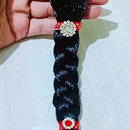 Brij Sugandha Devi Maa Decorated Microfiber Choti Braid (Black) – Soft & Smooth Thick ONE PLAITED BRAID By The Kanha Store (2 NO.)-image-68